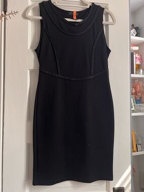 Zara Black Sleeveless Mini Dress with Trim Detailing